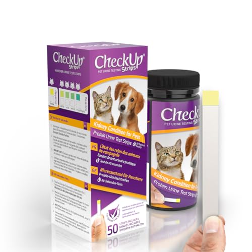 CheckUp Teststreifen x 50 (Protein Urin Teststreifen für Katzen & Hunde) von KIT4CAT