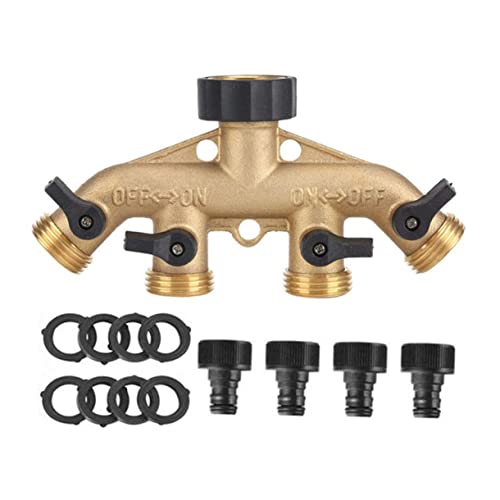 KITANDOVE Wasserhahnverteiler 4-Wege Schlauchadapter 3/4 Zoll Schlauchverbinder Mit Drehknopf Für Wasseranschluss Und Verteilung Im Garten KITANDOVE Wasserhahnverteiler 4-Wege Schlauchadapter 3/4 Zoll Schlauchverbinder Mit Drehknopf Für Wasseranschluss Und Verteilung Im Garten von KITANDOVE