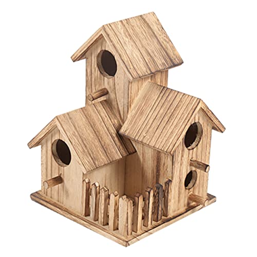 KITANDOVE Vogelnest Aus Holz Mehrzimmer-vogelhaus Für Nymphensittiche Conures Sittiche Papageienhaus Breiter Eingang Vogelbett Vogelzubehör Vogelhütte Hellbraun von KITANDOVE