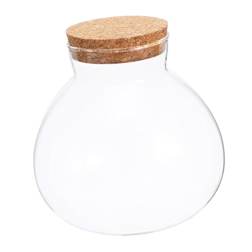 KITANDOVE Mikrolandschaft Ökologische Glasflasche Mit Korkdeckel Runde DIY Sukkulent Pflanzenflasche Für Dekorative Landschaften 15cm x Ideal Für Heimdekoration Und Kreative von KITANDOVE