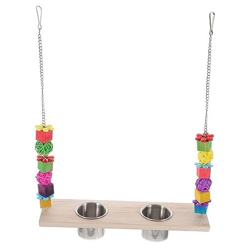 KITANDOVE Parakeet Stand Swing Spielzeug Mit Futterbecher Multifunktionale Vogel-schaukel Für Käfige Robust Und Installieren Für Papageien Und Sittiche von KITANDOVE