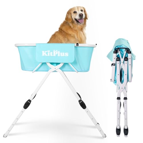 Erhöhte Hundebadewanne, 5 höhenverstellbare tragbare Hundewaschstation für kleine bis große Haustiere, faltbare Badewanne mit Stauraum & Anti-Rutsch-Design, Grün Erhöhte Hundebadewanne, 5 höhenverstellbare tragbare Hundewaschstation für kleine bis große Haustiere, faltbare Badewanne mit Stauraum & Anti-Rutsch-Design, Grün von KITPLUS