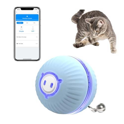 KITPLUS APP Interaktives Katzenballspielzeug, Katzenspielzeug für Indoor-Katzen, Einzigartiges beleuchtetes Katzenspielzeug, USB wiederaufladbar, 3 Interaktionsmodi, 360 Selbstdrehung, Ersatzschale KITPLUS APP Interaktives Katzenballspielzeug, Katzenspielzeug für Indoor-Katzen, Einzigartiges beleuchtetes Katzenspielzeug, USB wiederaufladbar, 3 Interaktionsmodi, 360 Selbstdrehung, Ersatzschale von KITPLUS