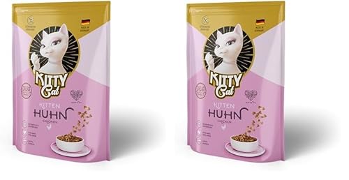 KITTY Cat Huhn Kitten, 800 g, Trockenfutter mit hohem Fleischanteil für Junior Katzen, getreidefreies Katzenfutter mit Taurin und Lachsöl, Made in Germany (Packung mit 2) von KITTY Cat