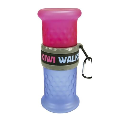 KIWI WALKER Travel Bottle 2in1 | Reisenapf für Haustiere | Hundenapf (Rosa/Blau) von KIWI WALKER