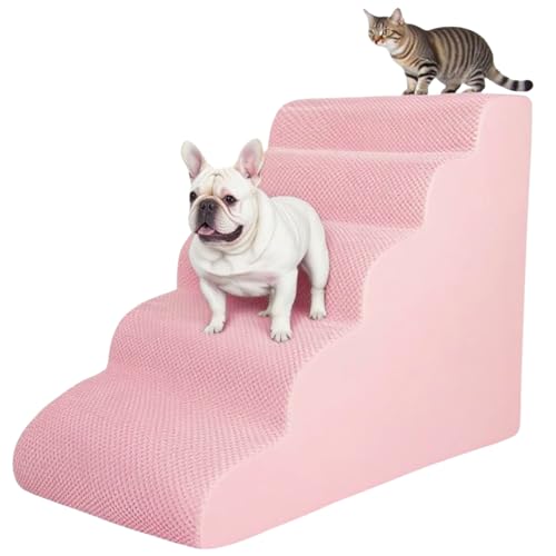 5-stufige Hundetreppe Katzentreppe für 12,7-76,2 cm hohe Betten & Sofas – Haustiertreppe für kleine, mittelgroße und große XL-Haustiere mit rutschfesten wasserdichten Pads – Ausgewogene 5-stufige Hundetreppe Katzentreppe für 12,7-76,2 cm hohe Betten & Sofas – Haustiertreppe für kleine, mittelgroße und große XL-Haustiere mit rutschfesten wasserdichten Pads – Ausgewogene von KIWIWOOF