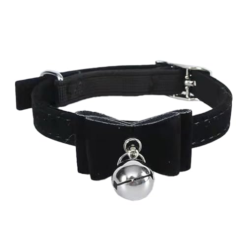KIXZSAZ Garn Haustier Klingelhalsband, einfarbig, abnehmbar, tragbar, für drinnen und draußen, dekorativ, verstellbar, Bowknot Halsband, Schwarz KIXZSAZ Garn Haustier Klingelhalsband, einfarbig, abnehmbar, tragbar, für drinnen und draußen, dekorativ, verstellbar, Bowknot Halsband, Schwarz von KIXZSAZ