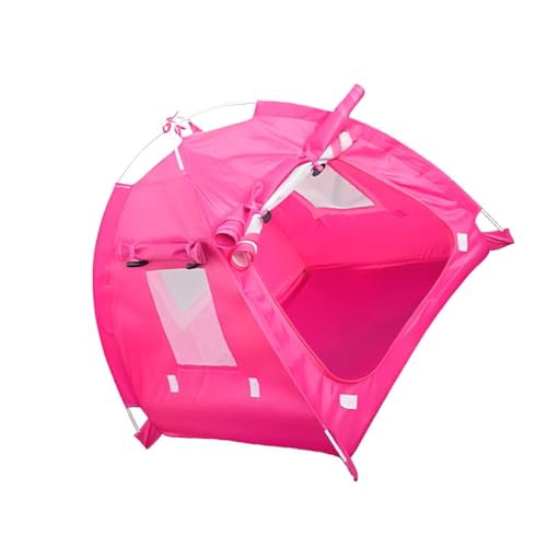KIXZSAZ Haustierzelt für den Außenbereich, Klappbett, Welpenhütte, Ausflugskäfig, wasserdichtes Nest, Hund, Katze, Innenhaus, Laufstall zum Schlafen, L/Rosenrot von KIXZSAZ
