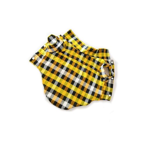 KIXZSAZ Hundehemd Geschmeidig Warmhalten Welpenhemden Welpenbekleidung Kleintierbedarf Tuch Keine Schnallen Weichheit Haustierkleidung, Gelbes Plaid, S KIXZSAZ Hundehemd Geschmeidig Warmhalten Welpenhemden Welpenbekleidung Kleintierbedarf Tuch Keine Schnallen Weichheit Haustierkleidung, Gelbes Plaid, S von KIXZSAZ