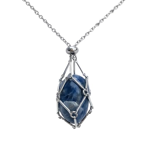 KIXZSAZ Statement mit modischer Halskette mit Kettenanhänger, Stein, Naturstein Halskette, Halskette für Damen, Damen Halskette, Blau KIXZSAZ Statement mit modischer Halskette mit Kettenanhänger, Stein, Naturstein Halskette, Halskette für Damen, Damen Halskette, Blau von KIXZSAZ