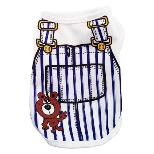 KIXZSAZ Welpenkleidung Gestreifte Hunde T Shirts Kostüme Outfit Frühling und Sommer Welpen Sweatshirt Mehrfarbige Bekleidung Haustierhemd, Blaues Bärenmuster, XL KIXZSAZ Welpenkleidung Gestreifte Hunde T Shirts Kostüme Outfit Frühling und Sommer Welpen Sweatshirt Mehrfarbige Bekleidung Haustierhemd, Blaues Bärenmuster, XL von KIXZSAZ
