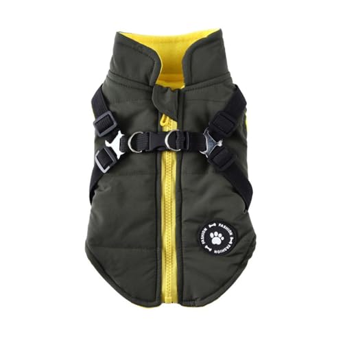 KIXZSAZ Winter Warm Pet Harness Jacke Wasserdichter Wandermantel Laufende Universalkleidung Polyester Rückenhaken Weste Kleidung, Grün, XL KIXZSAZ Winter Warm Pet Harness Jacke Wasserdichter Wandermantel Laufende Universalkleidung Polyester Rückenhaken Weste Kleidung, Grün, XL von KIXZSAZ