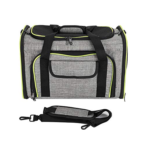 Erweiterbare Deluxe-Transporttasche für Haustiere mit weichen Seiten, leicht und tragbar, Reisetasche für Hunde und Katzen, Bequeme Schultertasche, atmungsaktives Mesh-Oxford von KJAOYU