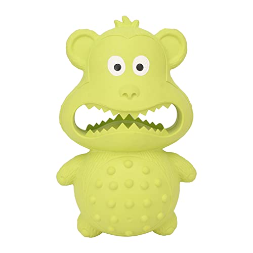 KJAOYU Dog Toys for Aggressive Chewers, Squeaky Dog Toy, Bite and Indestructible Rubber Chewing Toy for Pets, for Interactive Play and Care (Orange) (Green) von KJAOYU