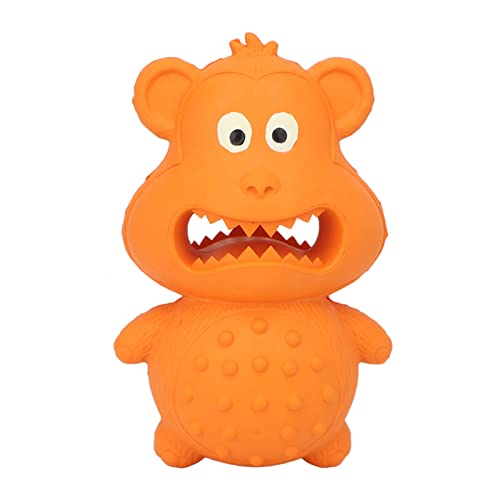 KJAOYU Dog Toys for Aggressive Chewers, Squeaky Dog Toy, Bite and Indestructible Rubber Chewing Toy for Pets, for Interactive Play and Care (Orange) (Orange) von KJAOYU