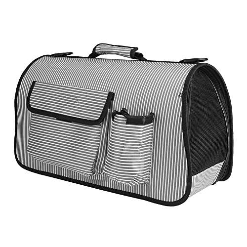 Kompakte, Faltbare Haustiertragetasche aus Nylon für Hunde und Katzen, tragbare, atmungsaktive Reisehandtasche mit variablem Schultergurt, ideal für Haustierbesitzer unterwegs von KJAOYU