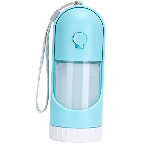 Praktische Trink- und Snackflasche für Haustiere für unterwegs, auslaufsicherer Doppelzweckspender mit einziehbarem Design für aktive Hunde- und Katzenbesitzer (Telescopic water grain cup blue) von KJAOYU