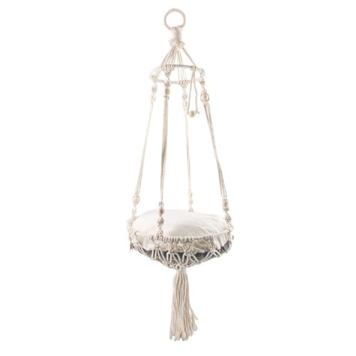 KJDKNC Hängenest, handgewebtes Bett für Innenräume, Schaukel, Baumwollseil, Baumwollseil, gewebte Foto-Requisiten, Hängematten für Indoor-Katzen KJDKNC Hängenest, handgewebtes Bett für Innenräume, Schaukel, Baumwollseil, Baumwollseil, gewebte Foto-Requisiten, Hängematten für Indoor-Katzen von KJDKNC