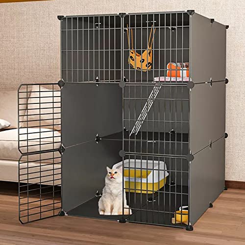 Katzenkäfig für den Innenbereich, Katzenkäfig, groß, DIY-Haustierhaus für den Innenbereich, abnehmbarer Laufstall, Katzenhaus für Hauskatzen, bietet Platz für 1–3 Katzen, 72 x 72 x 107 cm Katzenkäfig für den Innenbereich, Katzenkäfig, groß, DIY-Haustierhaus für den Innenbereich, abnehmbarer Laufstall, Katzenhaus für Hauskatzen, bietet Platz für 1–3 Katzen, 72 x 72 x 107 cm von KJHYYPP