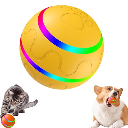 KJSAGFIUGF Jiggle Ball for Dogs, Jiggle Ball Dog Toy for Dogs, Jiggle Ball Dog Toy, Interactive Dog Ball, Jiggle Ball Dog Toy for Large Dogs, Outdoor Interactive Dog Toys (Yellow) von KJSAGFIUGF