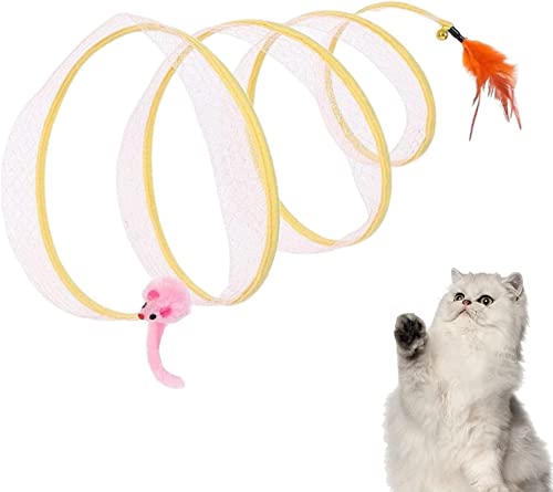 2-in-1 Katzen-Interaktives Spielzeug, gefalteter Katzentunnel, Katzentunnel für Indoor-Katzen, S-förmiger Tunnel (B) von KKAIRA