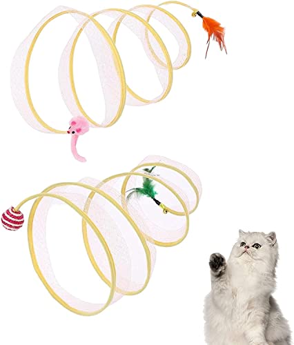 2-in-1 Katzen-Interaktives Spielzeug, gefalteter Katzentunnel, Katzentunnel für Indoor-Katzen, S-förmiger Tunnel (Kombination) von KKAIRA