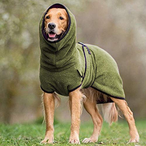 KKDIY Big Dog Kleidung für große Hunde Greyhound Golden Retriever Kleidung Cosy Fleece Maskottchen Mantel Jacke Disfraz perro, Grün, XL von KKDIY