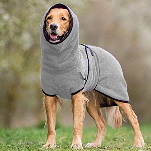 KKDIY Big Dog Kleidung für große Hunde Greyhound Golden Retriever Kleidung Cosy Fleece Maskottchen Mantel Jacke Disfraz perro, Hellgrau, 3XL von KKDIY