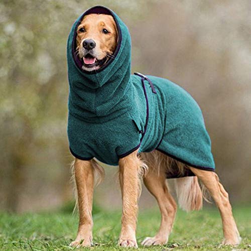 KKDIY Big Dog Kleidung für große Hunde Greyhound Golden Retriever Kleidung Cosy Fleece Maskottchen Mantel Jacke Disfraz perro, Lake Blue, XL von KKDIY