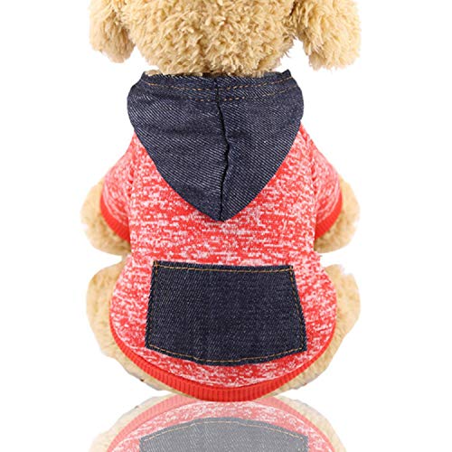 KKDIY Haustier Hund Mantel für kleine Hunde Weiche Baumwolle Haustiere Kleidung Vierbeinige Hoodies Outfit für Haustier Kleidung Welpen Mäntel-b, L. von KKDIY