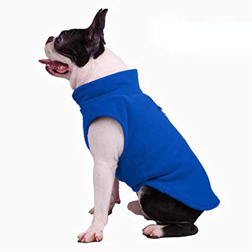 KKDIY Warme Fleece Haustier Hund Kleidung Haustier Mantel Welpen Hunde Shirt Französisch Bulldogge Pullover Winter Hund Kleidung für mittlere Hunde Deep Blue, L, China von KKDIY