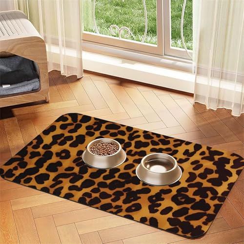 Coole Hundefuttermatten mit Geparden-Leopardenmuster für Böden, rutschfest, super saugfähig, für Futter und Wasser, niedlich, Gummi, schnell trocknend, Haustier-Futtermatte für Hunde, Welpen, Katzen Coole Hundefuttermatten mit Geparden-Leopardenmuster für Böden, rutschfest, super saugfähig, für Futter und Wasser, niedlich, Gummi, schnell trocknend, Haustier-Futtermatte für Hunde, Welpen, Katzen von KKLWEGU