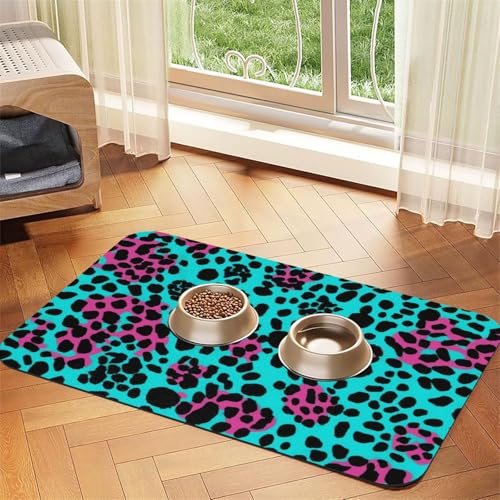 Hundefuttermatten für Böden, niedlich, Leopardenmuster, rutschfest, super saugfähig, für Futter und Wasser, niedlich, Gummi, schnell trocknend, 30,5 x 45,7 cm, für Hunde, Welpen, Katzen Hundefuttermatten für Böden, niedlich, Leopardenmuster, rutschfest, super saugfähig, für Futter und Wasser, niedlich, Gummi, schnell trocknend, 30,5 x 45,7 cm, für Hunde, Welpen, Katzen von KKLWEGU