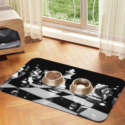 Hundefuttermatten für Böden, rutschfest, super saugfähig, Geschirrspüler, Hundematte für Futter und Wasser, niedlich, schnell trocknend, 30,5 x 45,7 cm, Schwarz und Weiß Hundefuttermatten für Böden, rutschfest, super saugfähig, Geschirrspüler, Hundematte für Futter und Wasser, niedlich, schnell trocknend, 30,5 x 45,7 cm, Schwarz und Weiß von KKLWEGU