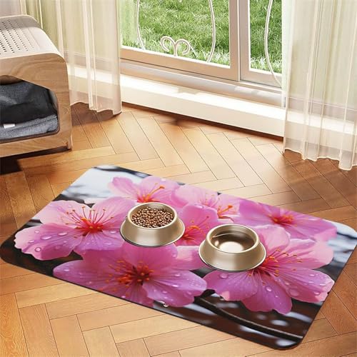 Hundefuttermatten für Böden, rutschfest, super saugfähig, für Futter und Wasser, niedlich, Gummi, schnell trocknend, 40,6 x 61 cm, Rosa Hundefuttermatten für Böden, rutschfest, super saugfähig, für Futter und Wasser, niedlich, Gummi, schnell trocknend, 40,6 x 61 cm, Rosa von KKLWEGU
