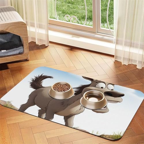 Hundefuttermatten mit Cartoon-Esel für Böden, 40,6 x 61 cm, rutschfeste, super saugfähige Haustierfuttermatte, Geschirrspüler-Hundematte für Futter und Wasser, niedlich, Gummi, schnell trocknend Hundefuttermatten mit Cartoon-Esel für Böden, 40,6 x 61 cm, rutschfeste, super saugfähige Haustierfuttermatte, Geschirrspüler-Hundematte für Futter und Wasser, niedlich, Gummi, schnell trocknend von KKLWEGU