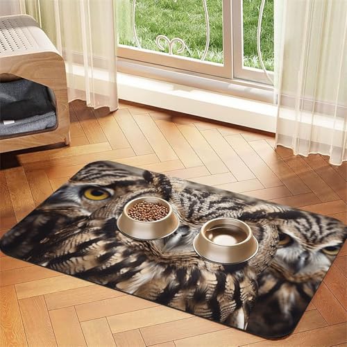 Hundefuttermatten mit Eulenvögeln für Böden, 30,5 x 45,7 cm, rutschfest, super saugfähig, Geschirrspüler-Hundematte für Futter und Wasser, niedlich, schnell trocknend, Haustier-Futtermatte für Hunde Hundefuttermatten mit Eulenvögeln für Böden, 30,5 x 45,7 cm, rutschfest, super saugfähig, Geschirrspüler-Hundematte für Futter und Wasser, niedlich, schnell trocknend, Haustier-Futtermatte für Hunde von KKLWEGU