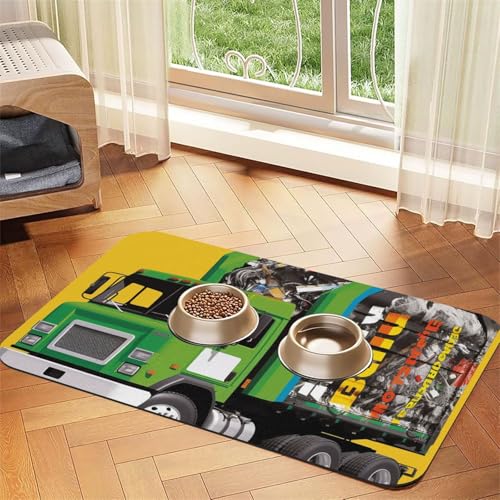 I Love Garbage Trucks Hundefuttermatten für Böden, rutschfeste, super saugfähige Haustierfuttermatte, Geschirrspüler-Hundematte für Futter und Wasser, niedliche, schnell trocknende Gummi-Füttermatte I Love Garbage Trucks Hundefuttermatten für Böden, rutschfeste, super saugfähige Haustierfuttermatte, Geschirrspüler-Hundematte für Futter und Wasser, niedliche, schnell trocknende Gummi-Füttermatte von KKLWEGU