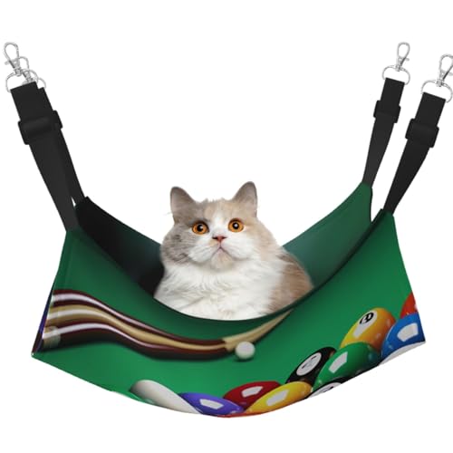 KKLWEGU Billard-Katzen-Hängematte, Sommer, atmungsaktiv, hängend, Haustierkäfig-Hängematte, Bett, verstellbar, weich, Schlafhängematte für Katzen, kleine Hunde, Kaninchen, Größe M KKLWEGU Billard-Katzen-Hängematte, Sommer, atmungsaktiv, hängend, Haustierkäfig-Hängematte, Bett, verstellbar, weich, Schlafhängematte für Katzen, kleine Hunde, Kaninchen, Größe M von KKLWEGU