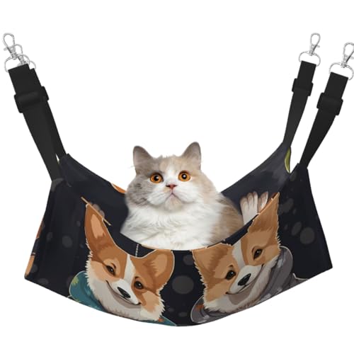 KKLWEGU Corgi Hängematte für Hunde, Katzen, Sommer, atmungsaktiv, zum Aufhängen, Haustierkäfig-Hängematte, Bett, verstellbar, weich, für Katzen, kleine Hunde, Kaninchen, Größe M KKLWEGU Corgi Hängematte für Hunde, Katzen, Sommer, atmungsaktiv, zum Aufhängen, Haustierkäfig-Hängematte, Bett, verstellbar, weich, für Katzen, kleine Hunde, Kaninchen, Größe M von KKLWEGU