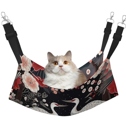 KKLWEGU Flying Birds Kranichreiher-Katzen-Hängematte, Sommer, atmungsaktiv, hängend, Haustierkäfig-Hängematte, Bett, verstellbar, weich, Schlafhängematte für Katzen, kleine Hunde, Kaninchen, Größe M KKLWEGU Flying Birds Kranichreiher-Katzen-Hängematte, Sommer, atmungsaktiv, hängend, Haustierkäfig-Hängematte, Bett, verstellbar, weich, Schlafhängematte für Katzen, kleine Hunde, Kaninchen, Größe M von KKLWEGU