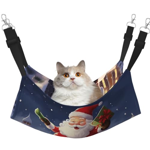 KKLWEGU Frohe Weihnachten Weihnachtsmann Katze Hängematte Sommer Atmungsaktiv Hängende Haustier Käfig Hängematte Bett Verstellbare Weiche Schlafhängematte für Katzen Kleine Hunde Kaninchen Medium KKLWEGU Frohe Weihnachten Weihnachtsmann Katze Hängematte Sommer Atmungsaktiv Hängende Haustier Käfig Hängematte Bett Verstellbare Weiche Schlafhängematte für Katzen Kleine Hunde Kaninchen Medium von KKLWEGU