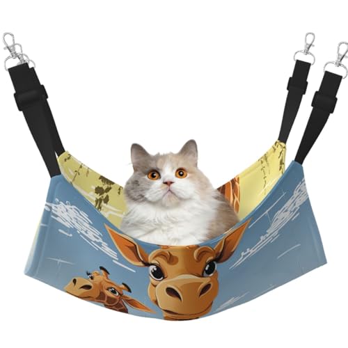 KKLWEGU Giraffe Katzenhängematte Sommer Atmungsaktiv Hängende Haustier Käfig Hängematte Bett Verstellbare Weiche Schlafhängematte für Katzen Kleine Hunde Kaninchen Medium KKLWEGU Giraffe Katzenhängematte Sommer Atmungsaktiv Hängende Haustier Käfig Hängematte Bett Verstellbare Weiche Schlafhängematte für Katzen Kleine Hunde Kaninchen Medium von KKLWEGU