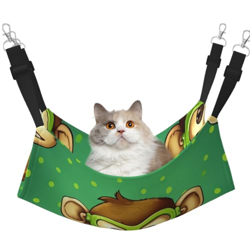 KKLWEGU Green Clever Monkey Katzenhängematte, Sommer, atmungsaktiv, hängend, Haustierkäfig-Hängematte, Bett, verstellbar, weich, für Katzen, kleine Hunde, Kaninchen, groß KKLWEGU Green Clever Monkey Katzenhängematte, Sommer, atmungsaktiv, hängend, Haustierkäfig-Hängematte, Bett, verstellbar, weich, für Katzen, kleine Hunde, Kaninchen, groß von KKLWEGU