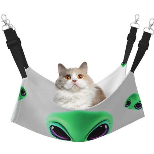 KKLWEGU Grüne Alien-Katzen-Hängematte, Sommer, atmungsaktiv, hängend, Haustierkäfig-Hängematte, Bett, verstellbar, weich, für Katzen, kleine Hunde, Kaninchen, Größe M KKLWEGU Grüne Alien-Katzen-Hängematte, Sommer, atmungsaktiv, hängend, Haustierkäfig-Hängematte, Bett, verstellbar, weich, für Katzen, kleine Hunde, Kaninchen, Größe M von KKLWEGU