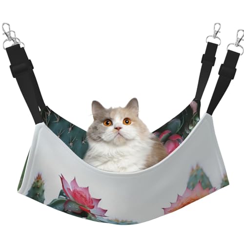 KKLWEGU Kaktus-Blumen-Hängematte für den Sommer, atmungsaktiv, hängend, Haustierkäfig-Hängematte, Bett, verstellbar, weich, Schlafhängematte für Katzen, kleine Hunde, Kaninchen, groß KKLWEGU Kaktus-Blumen-Hängematte für den Sommer, atmungsaktiv, hängend, Haustierkäfig-Hängematte, Bett, verstellbar, weich, Schlafhängematte für Katzen, kleine Hunde, Kaninchen, groß von KKLWEGU