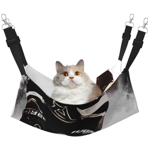 KKLWEGU Katzenhängematte mit Eishockey-Muster, Sommer, atmungsaktiv, hängend, Haustierkäfig-Hängematte, Bett, verstellbar, weich, für Katzen, kleine Hunde, Kaninchen, groß KKLWEGU Katzenhängematte mit Eishockey-Muster, Sommer, atmungsaktiv, hängend, Haustierkäfig-Hängematte, Bett, verstellbar, weich, für Katzen, kleine Hunde, Kaninchen, groß von KKLWEGU