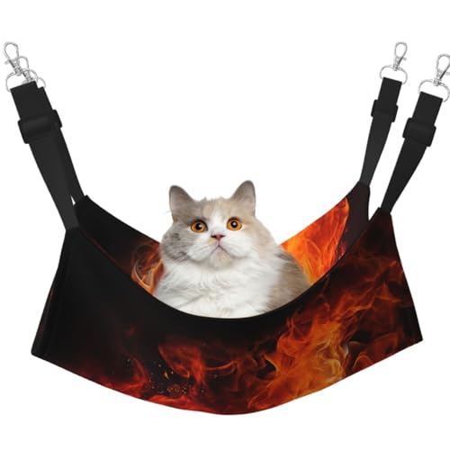 KKLWEGU Katzenhängematte mit brüllender Flamme, Sommer, atmungsaktiv, hängend, Haustierkäfig-Hängematte, Bett, verstellbar, weich, für Katzen, kleine Hunde, Kaninchen, Größe M KKLWEGU Katzenhängematte mit brüllender Flamme, Sommer, atmungsaktiv, hängend, Haustierkäfig-Hängematte, Bett, verstellbar, weich, für Katzen, kleine Hunde, Kaninchen, Größe M von KKLWEGU