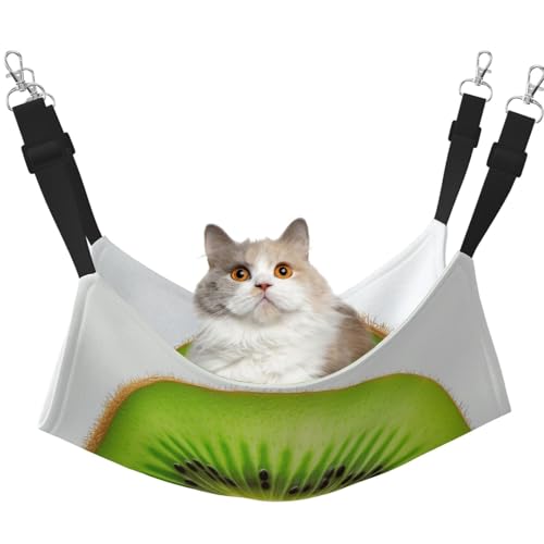 KKLWEGU Kiwi Slice Katzenhängematte, Sommer, atmungsaktiv, hängend, Haustierkäfig-Hängematte, Bett, verstellbar, weich, Schlafhängematte für Katzen, kleine Hunde, Kaninchen, groß KKLWEGU Kiwi Slice Katzenhängematte, Sommer, atmungsaktiv, hängend, Haustierkäfig-Hängematte, Bett, verstellbar, weich, Schlafhängematte für Katzen, kleine Hunde, Kaninchen, groß von KKLWEGU