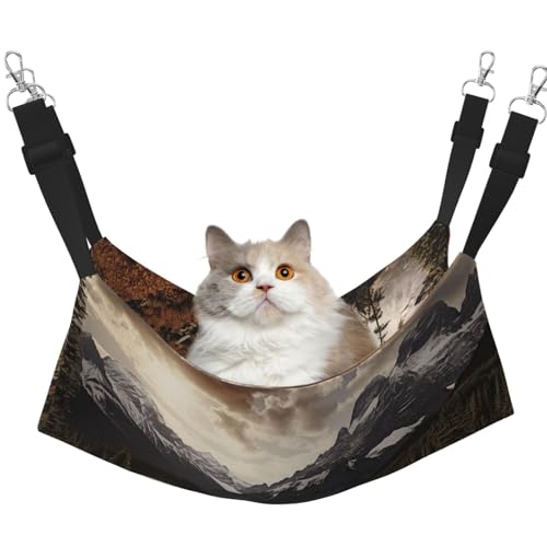 KKLWEGU Landschaft Katze Hängematte Sommer Atmungsaktiv Hängende Haustier Käfig Hängematte Bett Verstellbare Weiche Schlafhängematte für Katzen Kleine Hunde Kaninchen Medium KKLWEGU Landschaft Katze Hängematte Sommer Atmungsaktiv Hängende Haustier Käfig Hängematte Bett Verstellbare Weiche Schlafhängematte für Katzen Kleine Hunde Kaninchen Medium von KKLWEGU